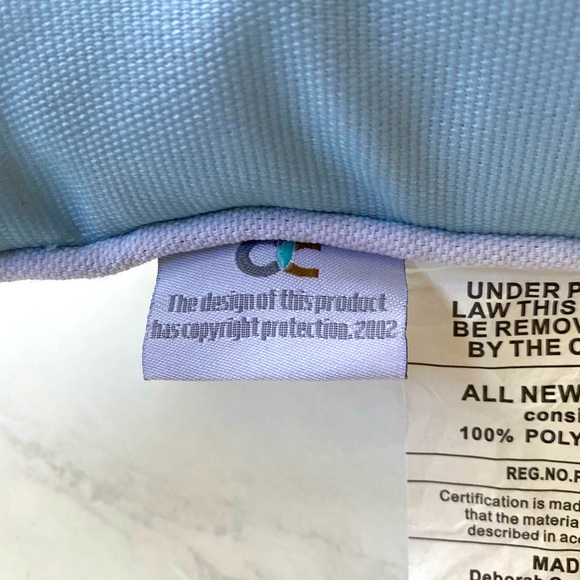 Throw Pillow - Embroidered - Blue White - 14” x 20” NWT - Picture 5 of 7